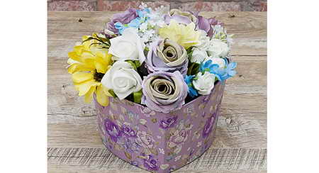 kvetinový box fialový